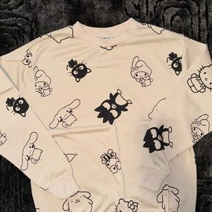 Keroppi badtz Maru oversized Crewneck Sweatshirt  hello kitty super soft